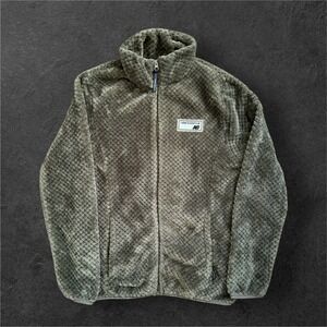 New Balance Fleece Zip Jacket  Women's Medium Olive Green Textured Warm Cozy